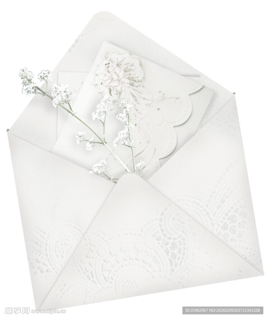 白色精美信封与信纸组合