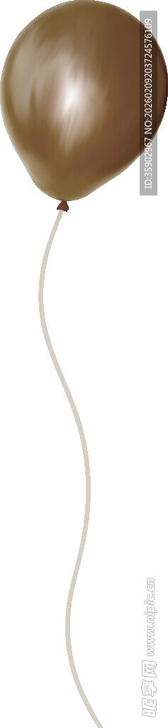 棕色气球悬于空中