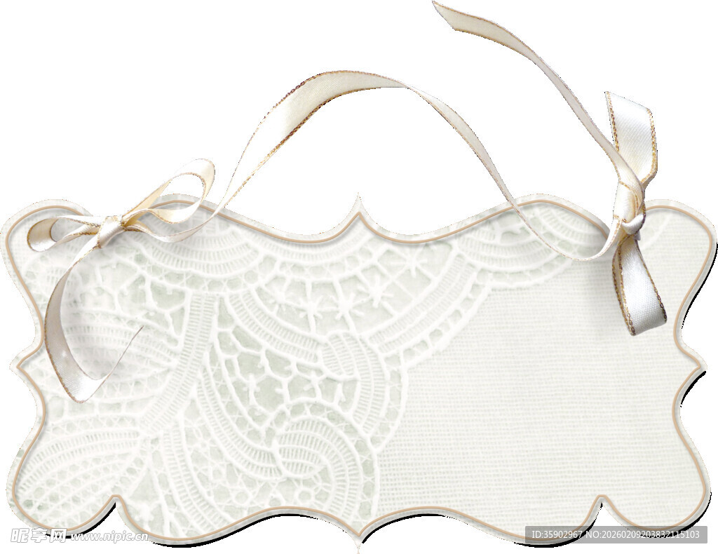 精致蕾丝装饰吊牌