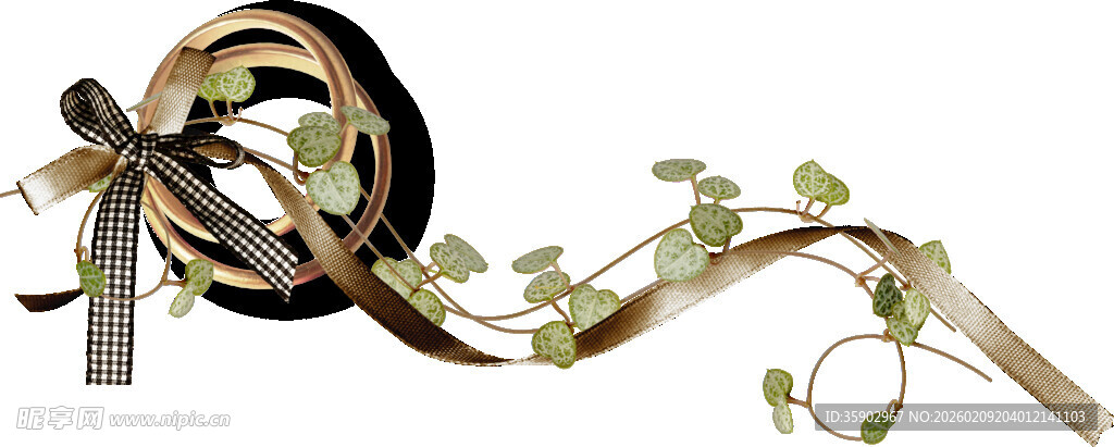 装饰彩带与藤蔓组合
