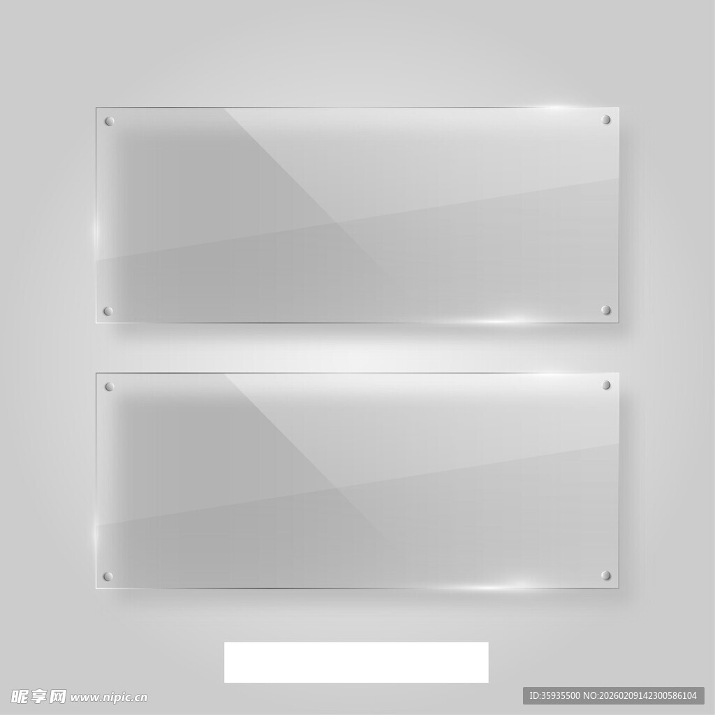 透明玻璃质感矩形横幅