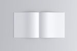 空白正方形双开折页图册样机模板