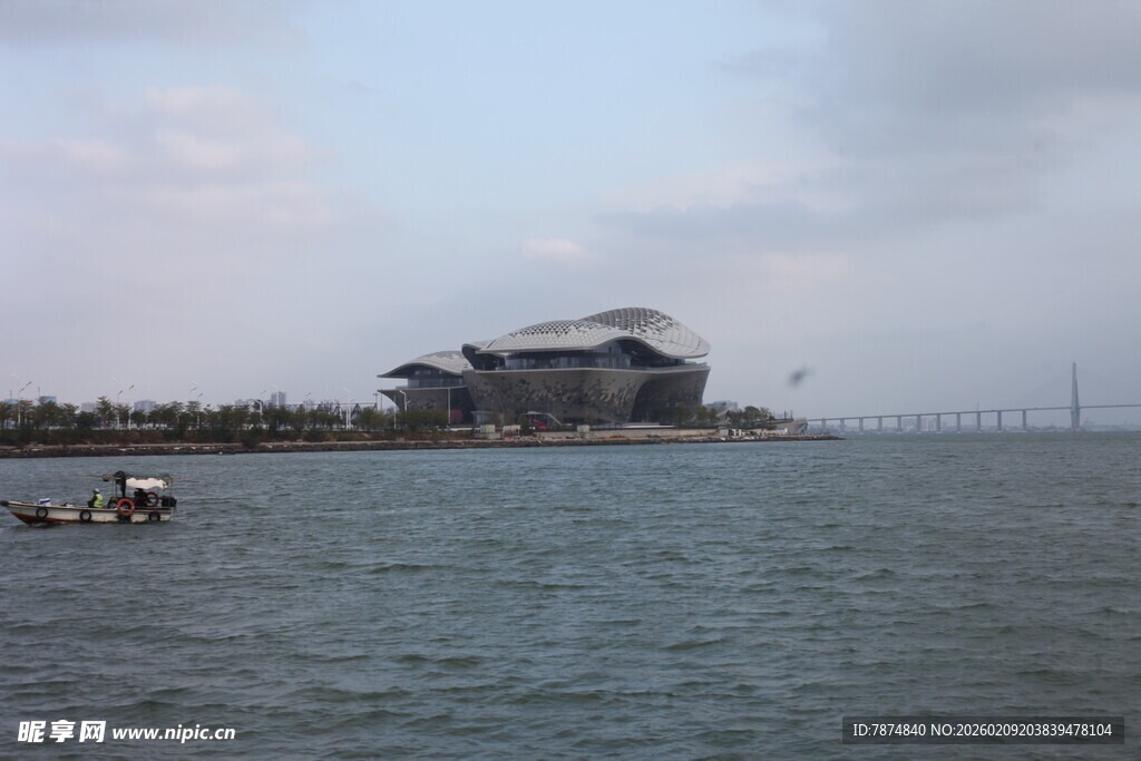 海上建筑景观 宁静悠远