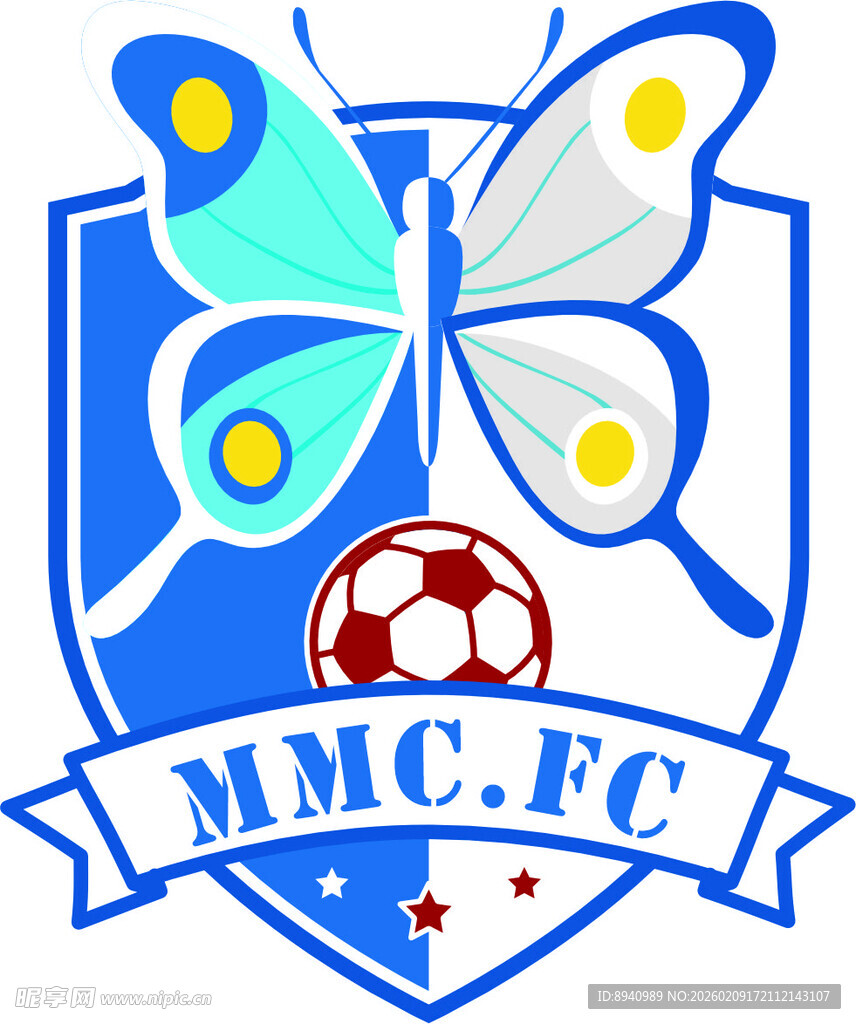 蓝色蝴蝶盾牌logo