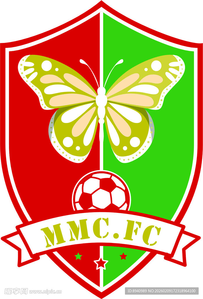红绿蝴蝶盾牌logo