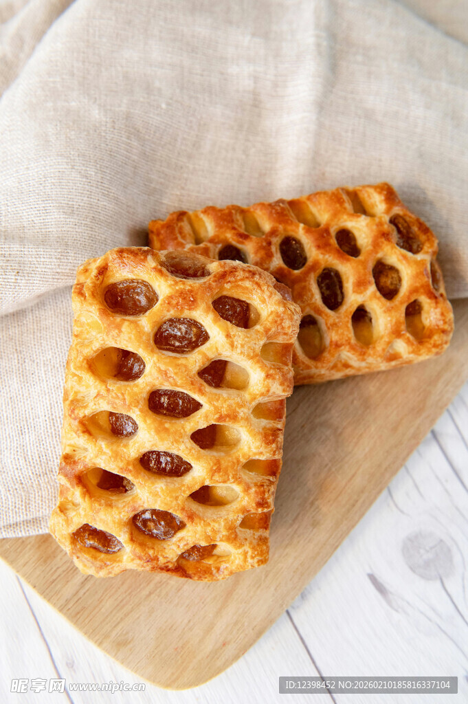 葡萄干夹心饼干特写