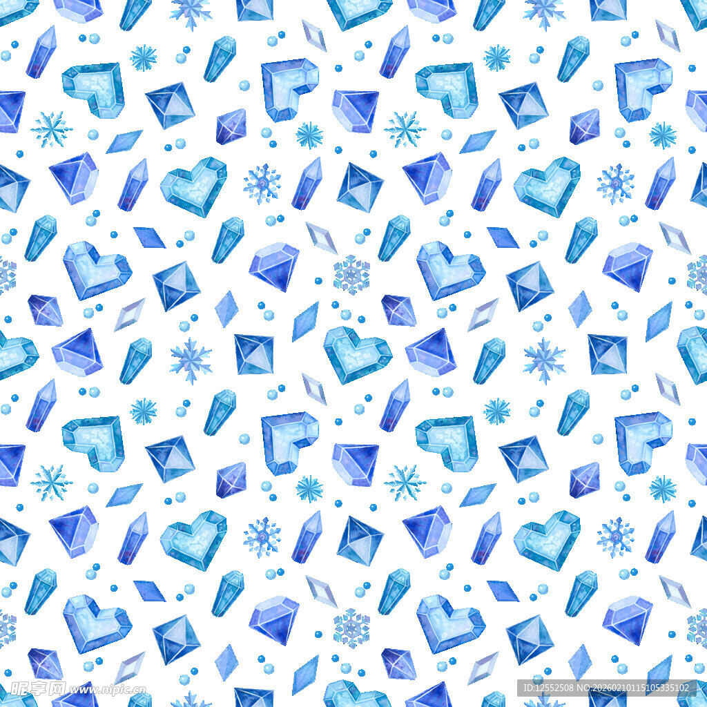 蓝色冰爽图案无缝背景