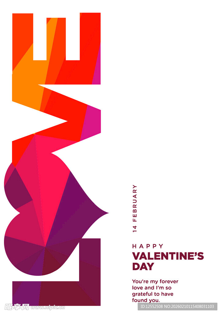 情人节爱心LOVE创意海报