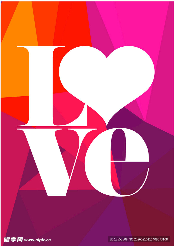 爱心LOVE多彩背景图案