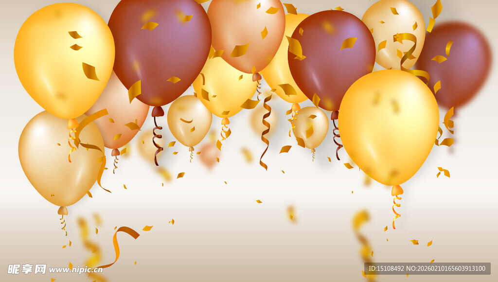 金色气球背景