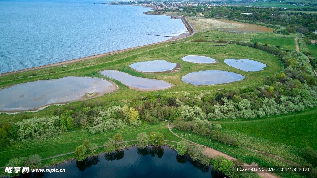 湿地景观航拍图