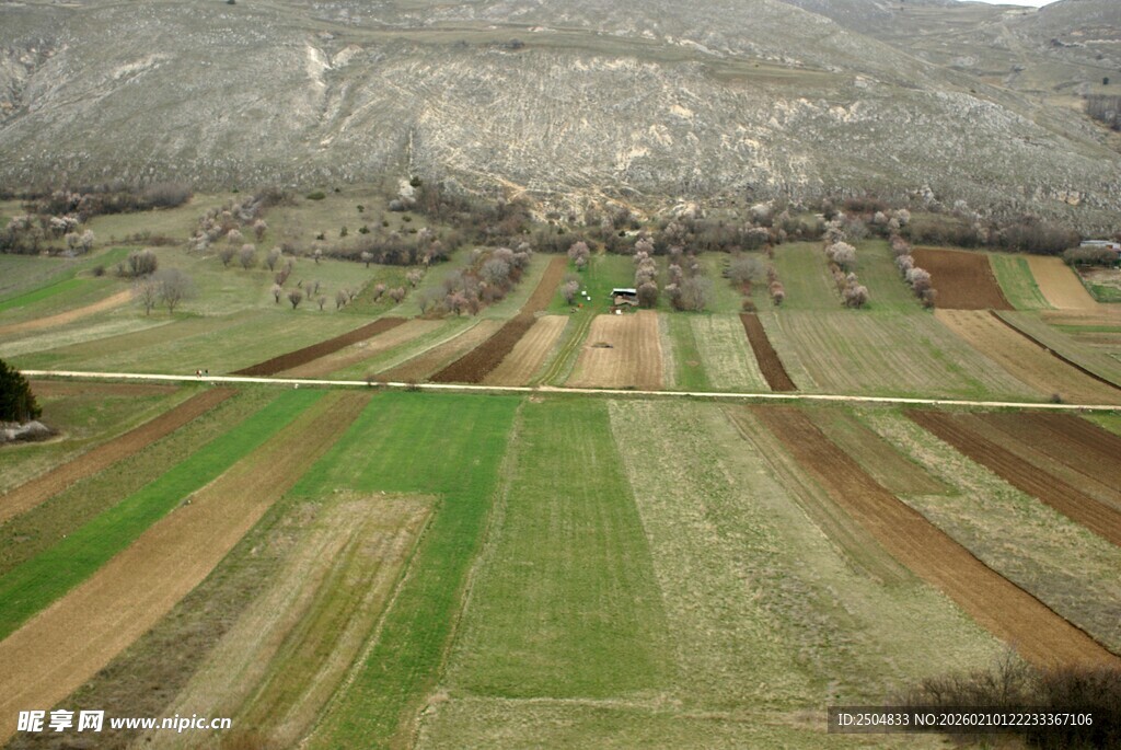田野风光俯瞰图