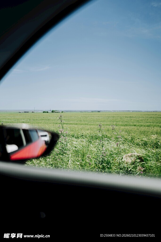 车窗外的广袤绿野