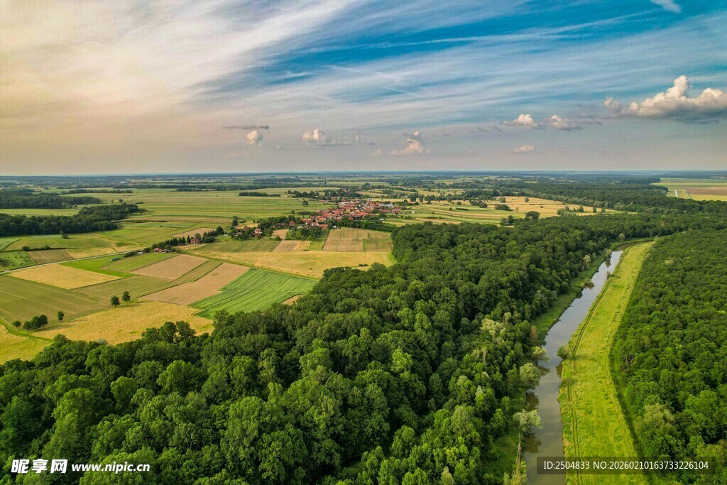 田园风光航拍美景