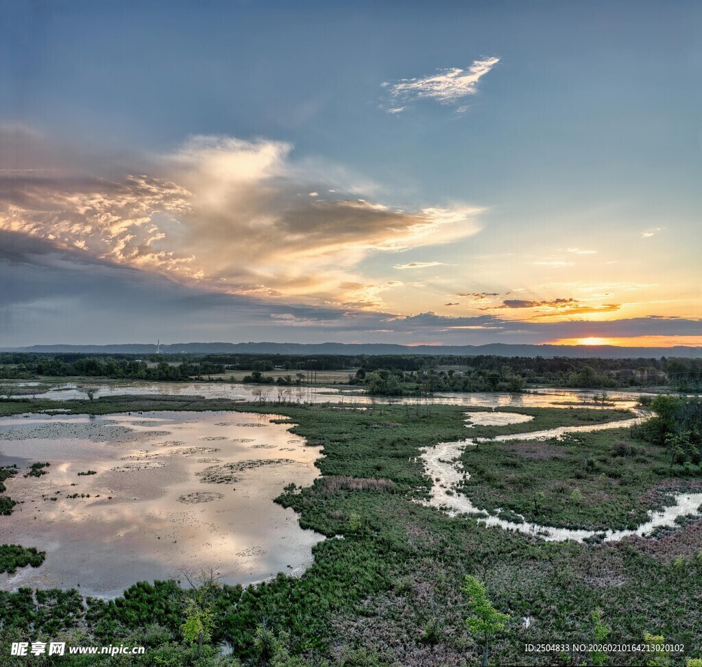 湿地黄昏美景