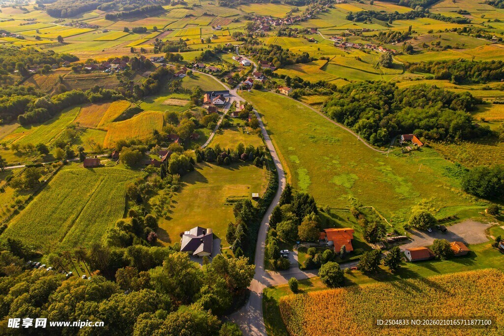 田园风光航拍美景