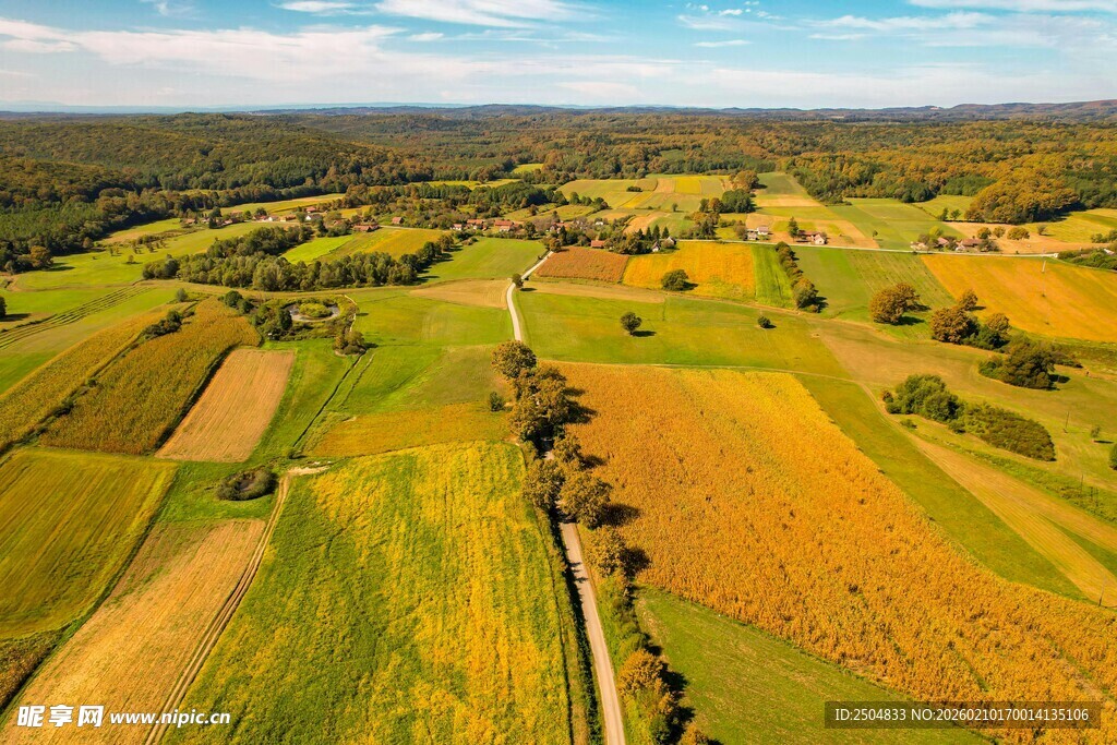 田园风光航拍美景