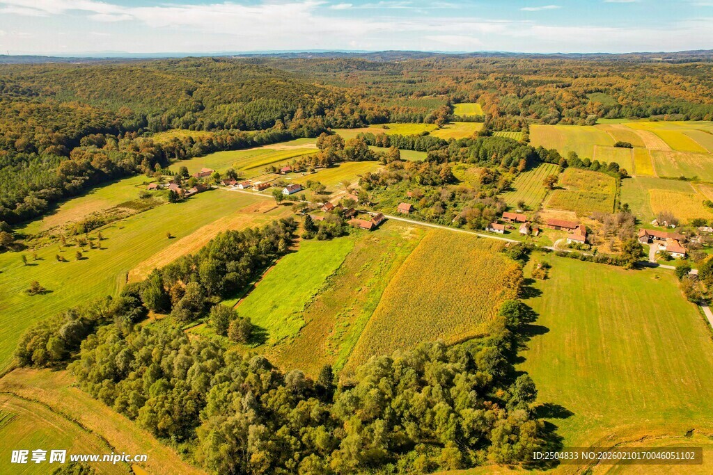 田园风光航拍美景