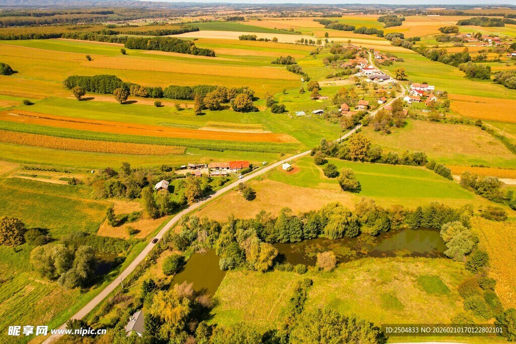 田园风光航拍美景