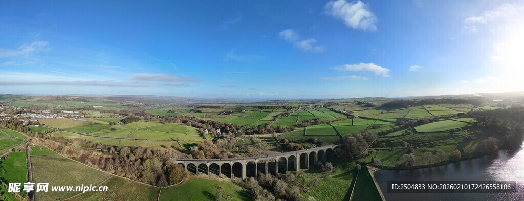 广阔田园风光全景图
