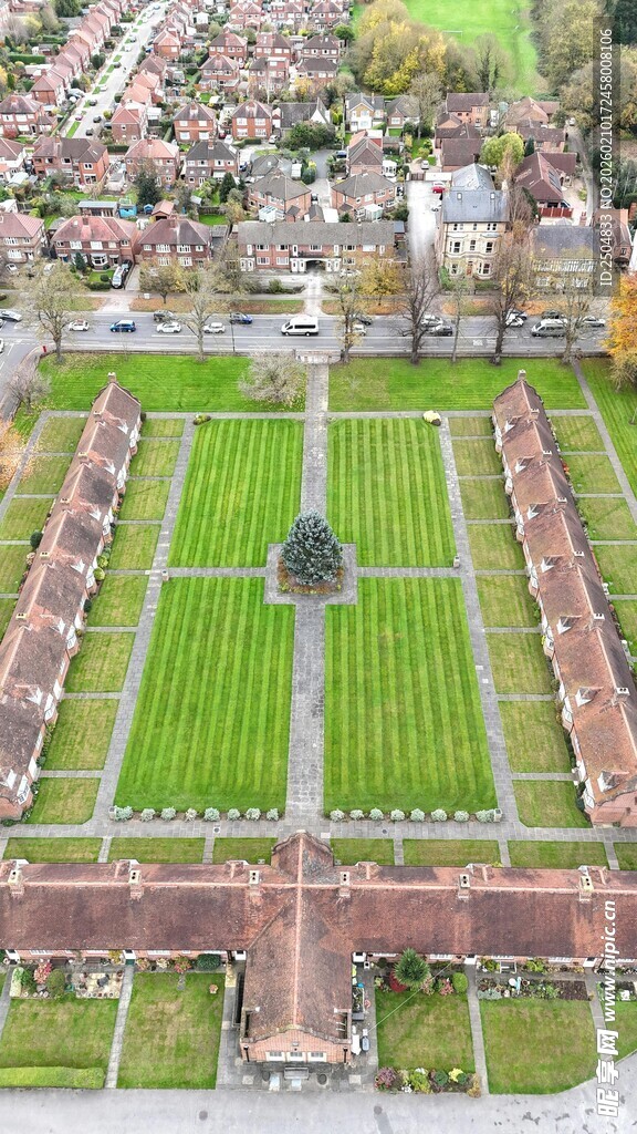 俯瞰规整花园式景观