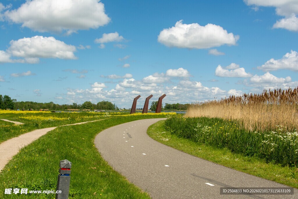 乡村蜿蜒小路与开阔风景