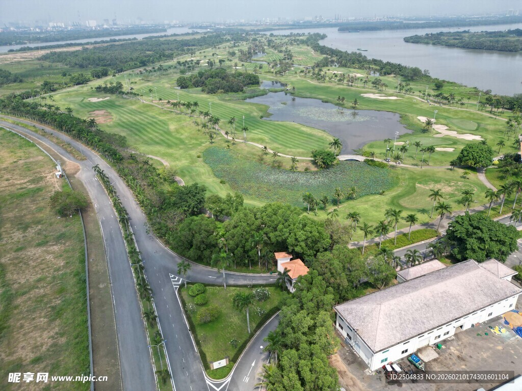 城郊绿地景观俯瞰图