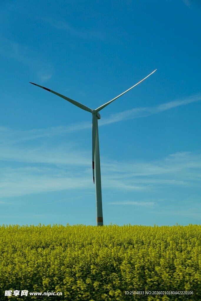 田野上的风力发电机
