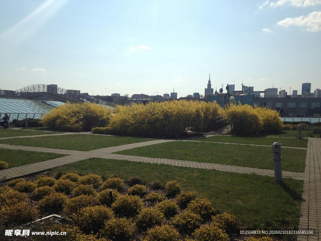 城市河畔景观风光