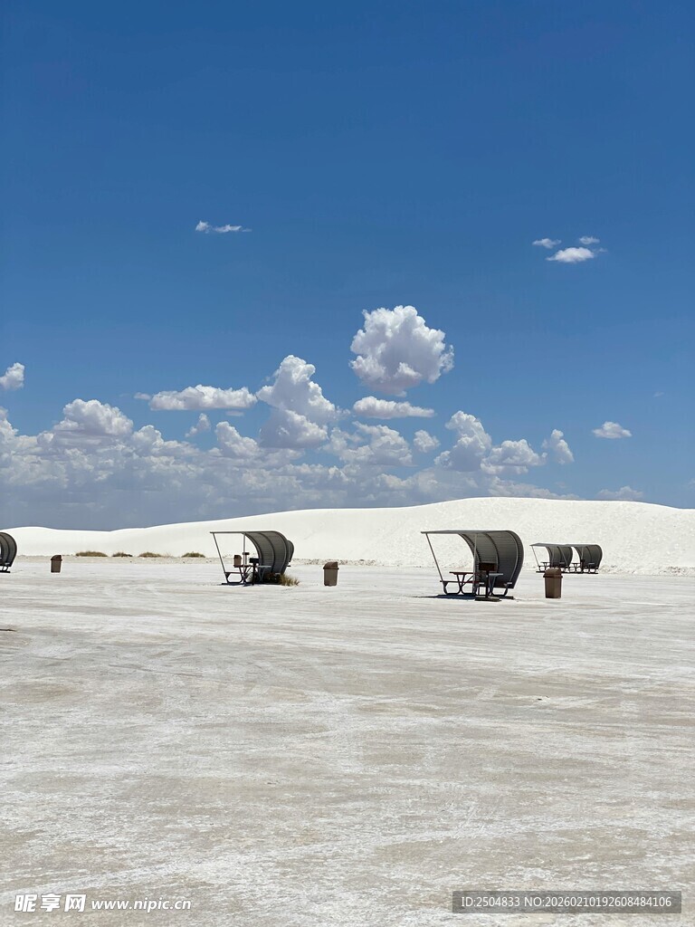 白色 漠中的独特景观