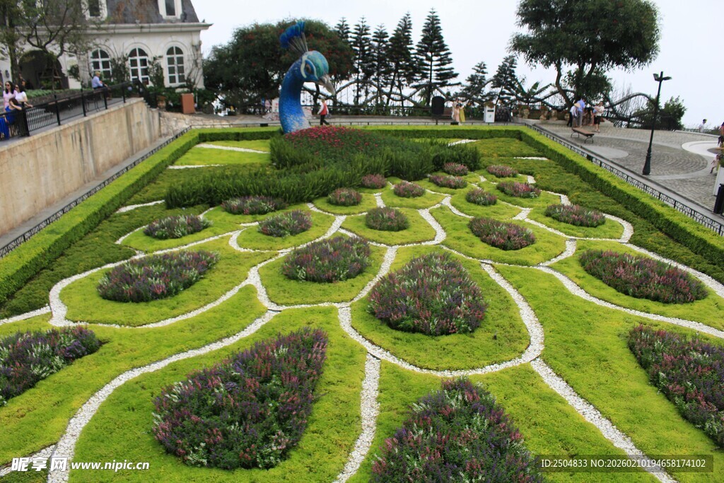 精致几何图案的花园景观