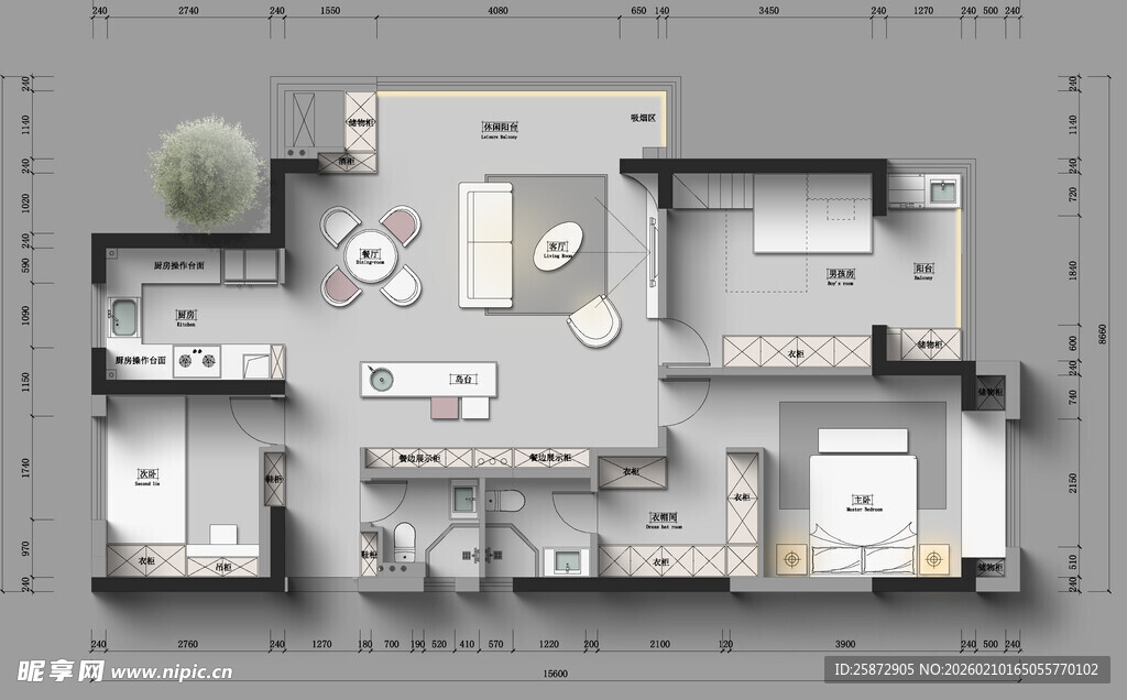 现代简约风房屋平面图