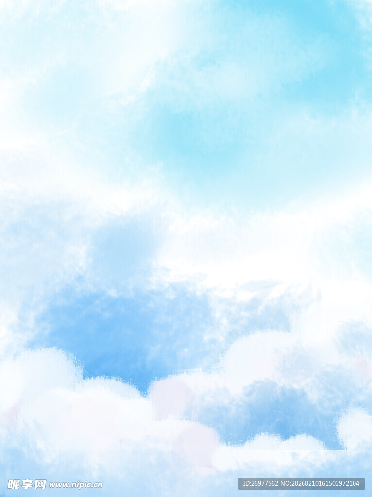 梦幻蓝天与蓬松云朵