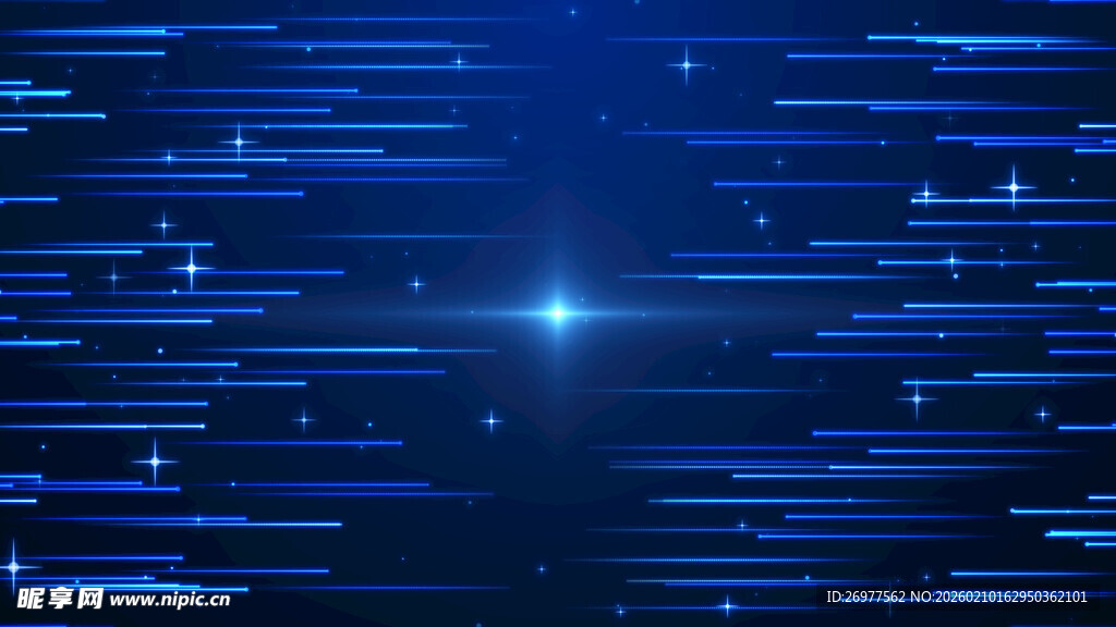 蓝色星芒科技感线条背景