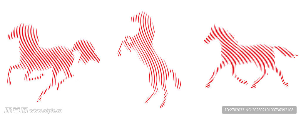 马色奔跑姿态的矢量马