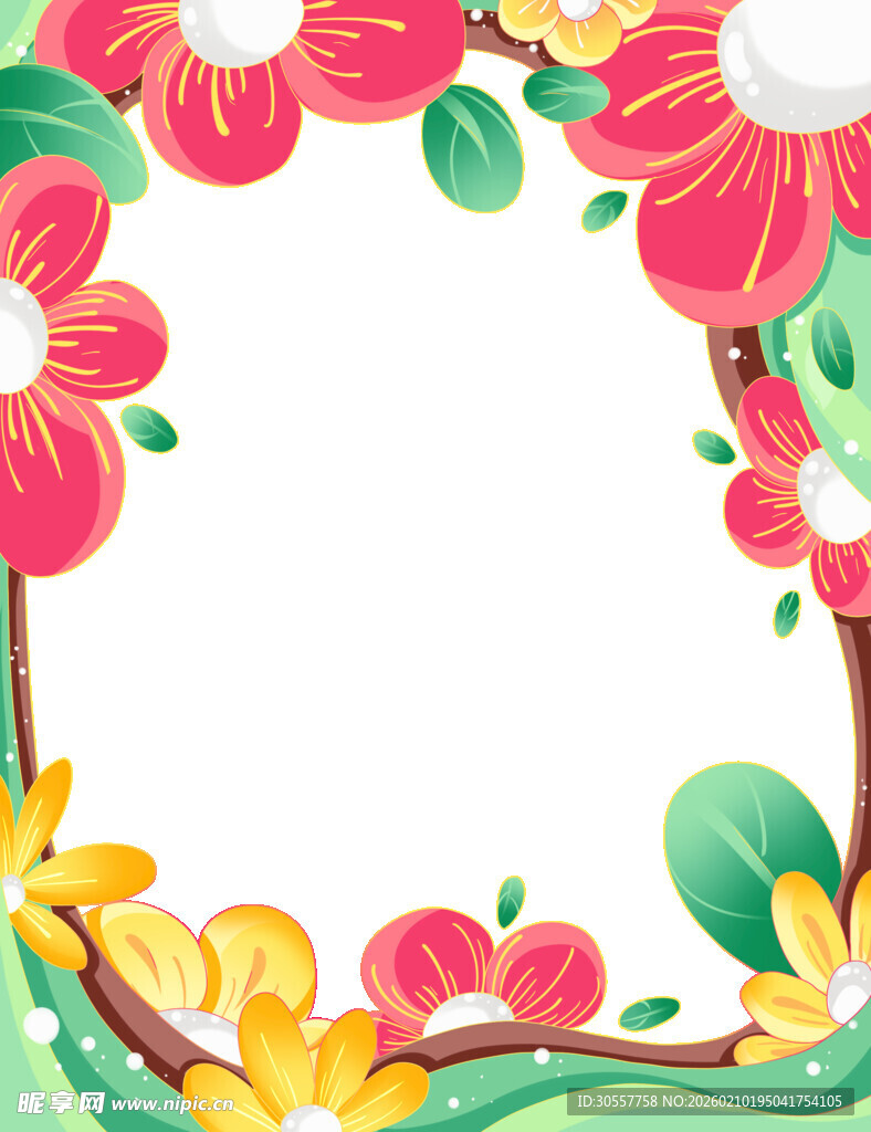 春天春季边框花草