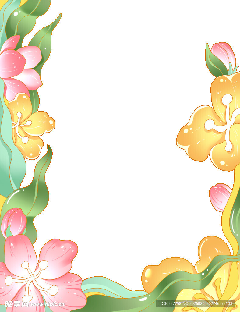 春季花朵花卉边框