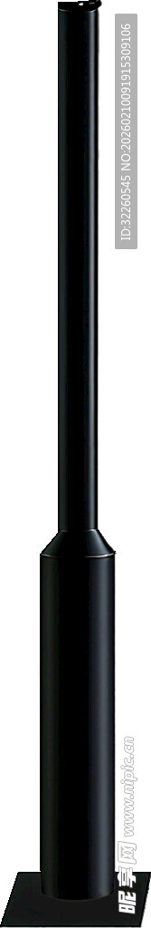 黑色简约立柱式物体路灯杆