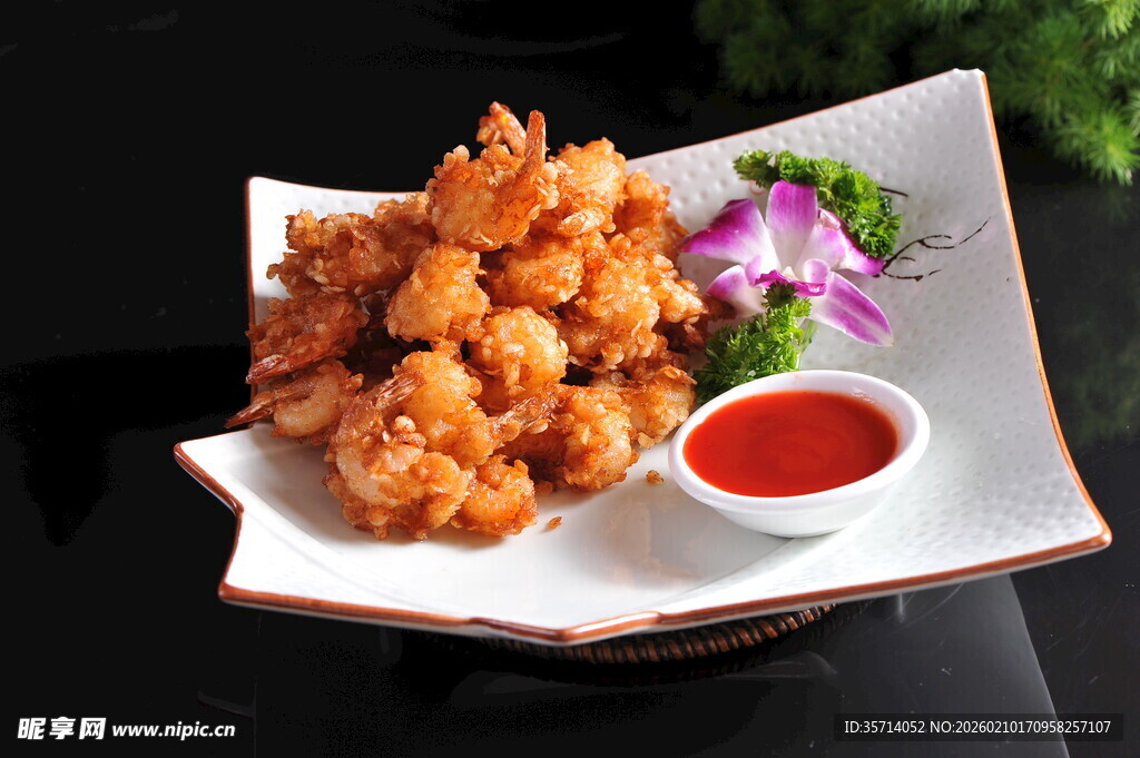香酥炸虾配蘸料