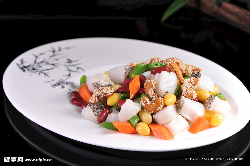 五彩时蔬炒鳕鱼