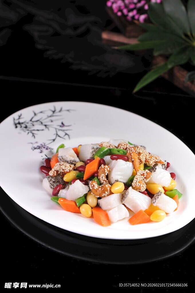 五彩时蔬炒鳕鱼