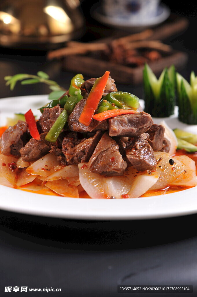 香辣牛肉炒年糕