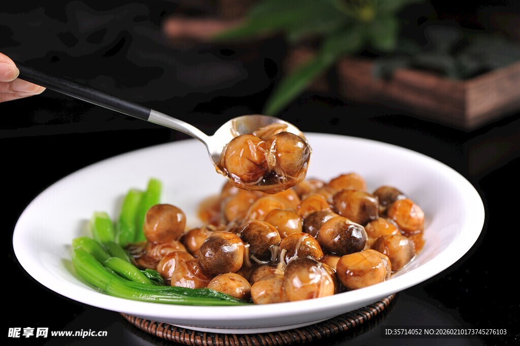 翡翠瑶柱扒草菇