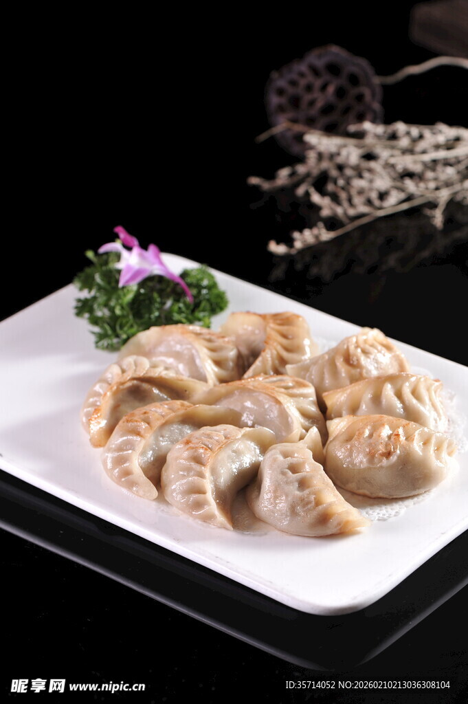 美味饺子摆盘精致