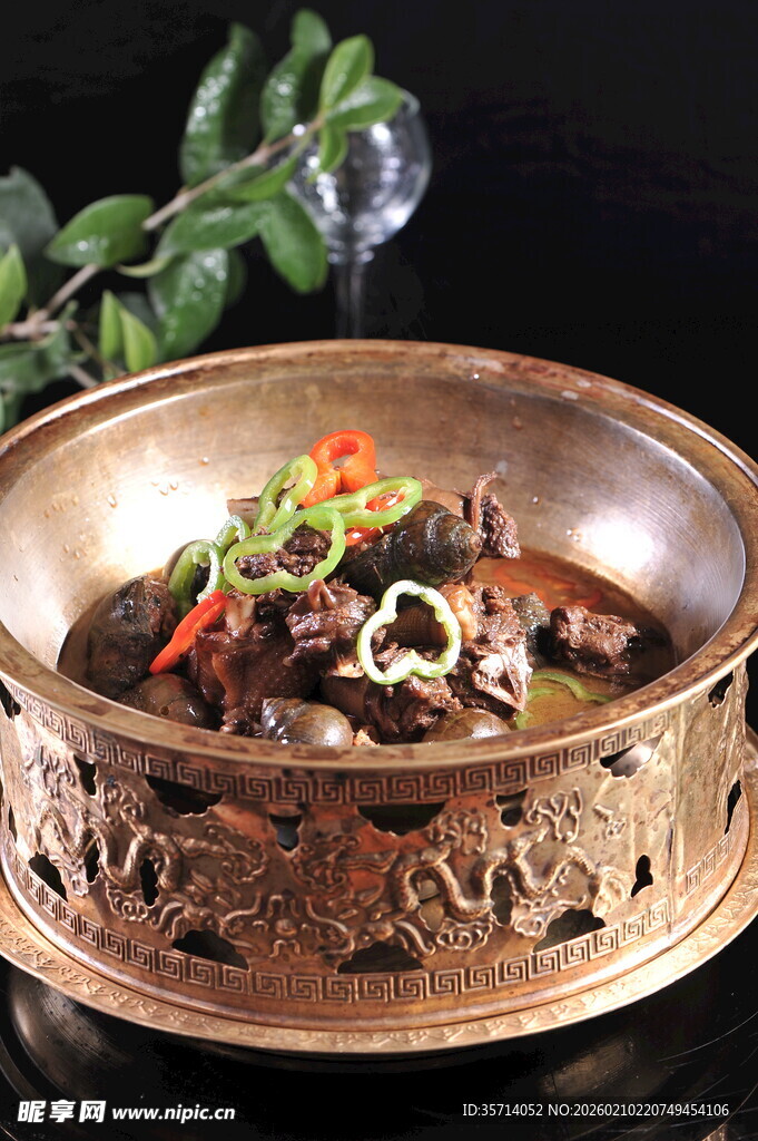 铜锅美味炖菜鲜香诱人