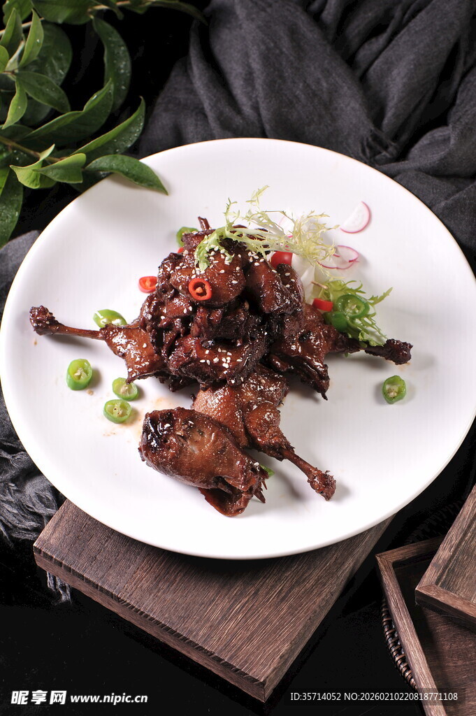 美味卤味鸭翅摆盘展示
