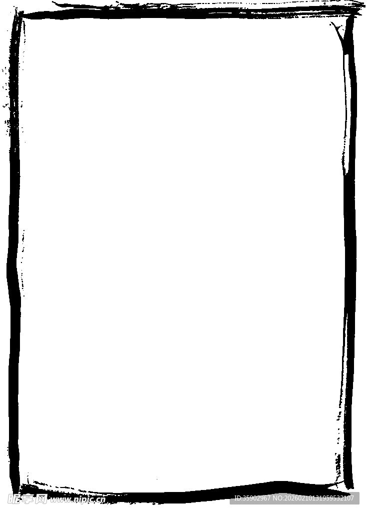 手绘简约黑色边框矩形