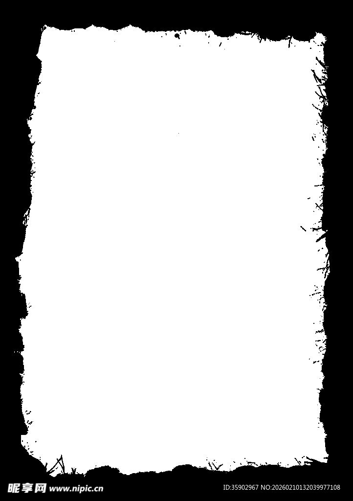 黑色墨边白色背景图