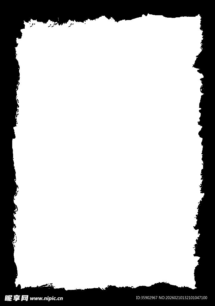 黑色毛边不规则白色边框