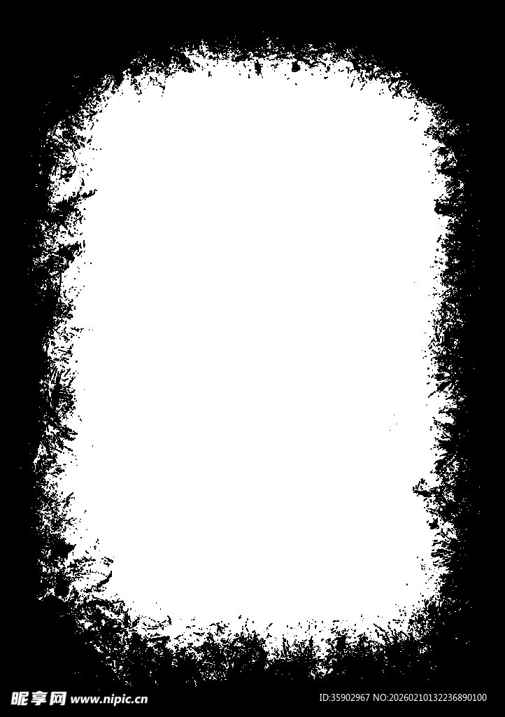 黑白毛边不规则边框效果